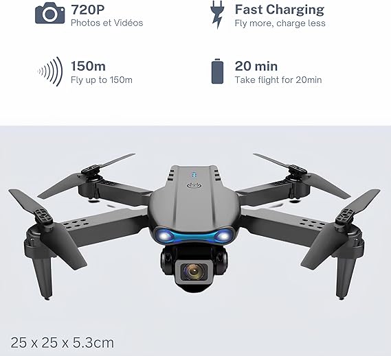 E99 PRO Drone with 4K HD Dual Camera with WIFI FPV, Automatic Obstacle Avoidance, ONE-CLICK Return, Smart Alert